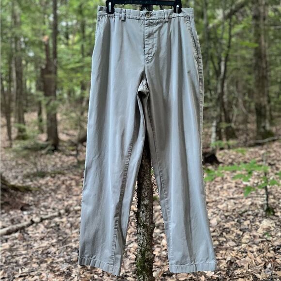 Burberry London Lean Relaxed Trench Trouser Pants Mens 32R Chinos Khaki… - Picture 1 of 14
